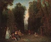 Jean-Antoine Watteau View through the trees in the Park of Pierre Crozat painting